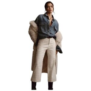 Anthropologie Pilcro Skipper High Rise Crop Wide Leg Jeans Off-White Size 29